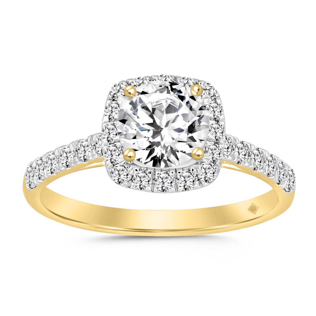 LADIES RING 1 1/2CT ROUND DIAMOND 14K YELLOW GOLD ...