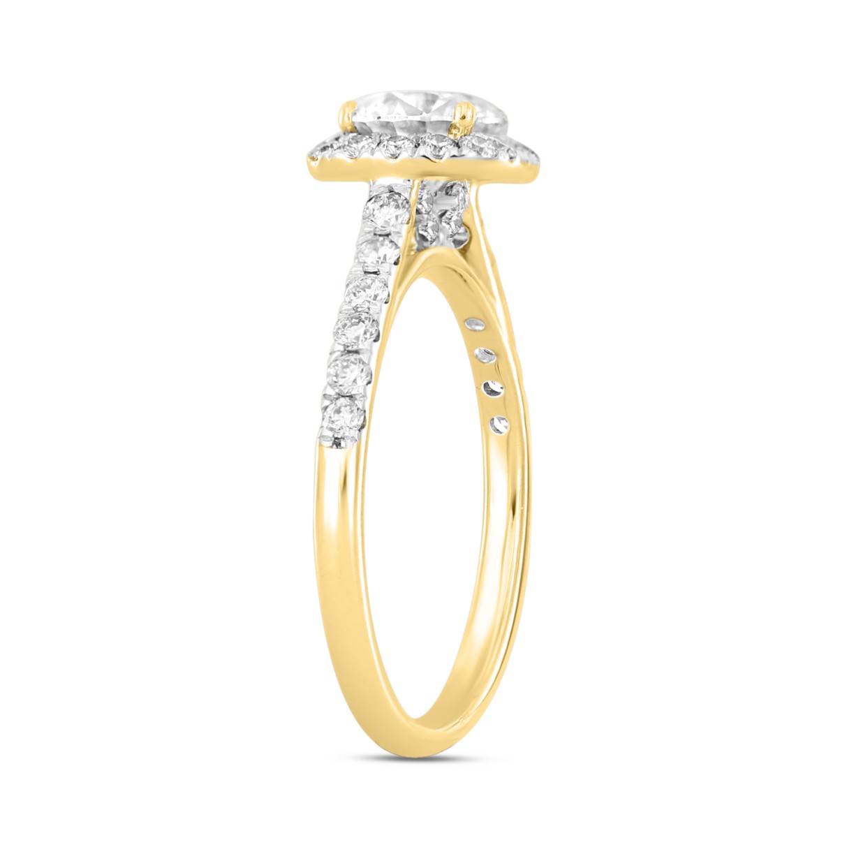 LADIES RING 1 1/2CT ROUND DIAMOND 14K YELLOW GOLD (CENTER STONE ROUND DIAMOND 1CT)