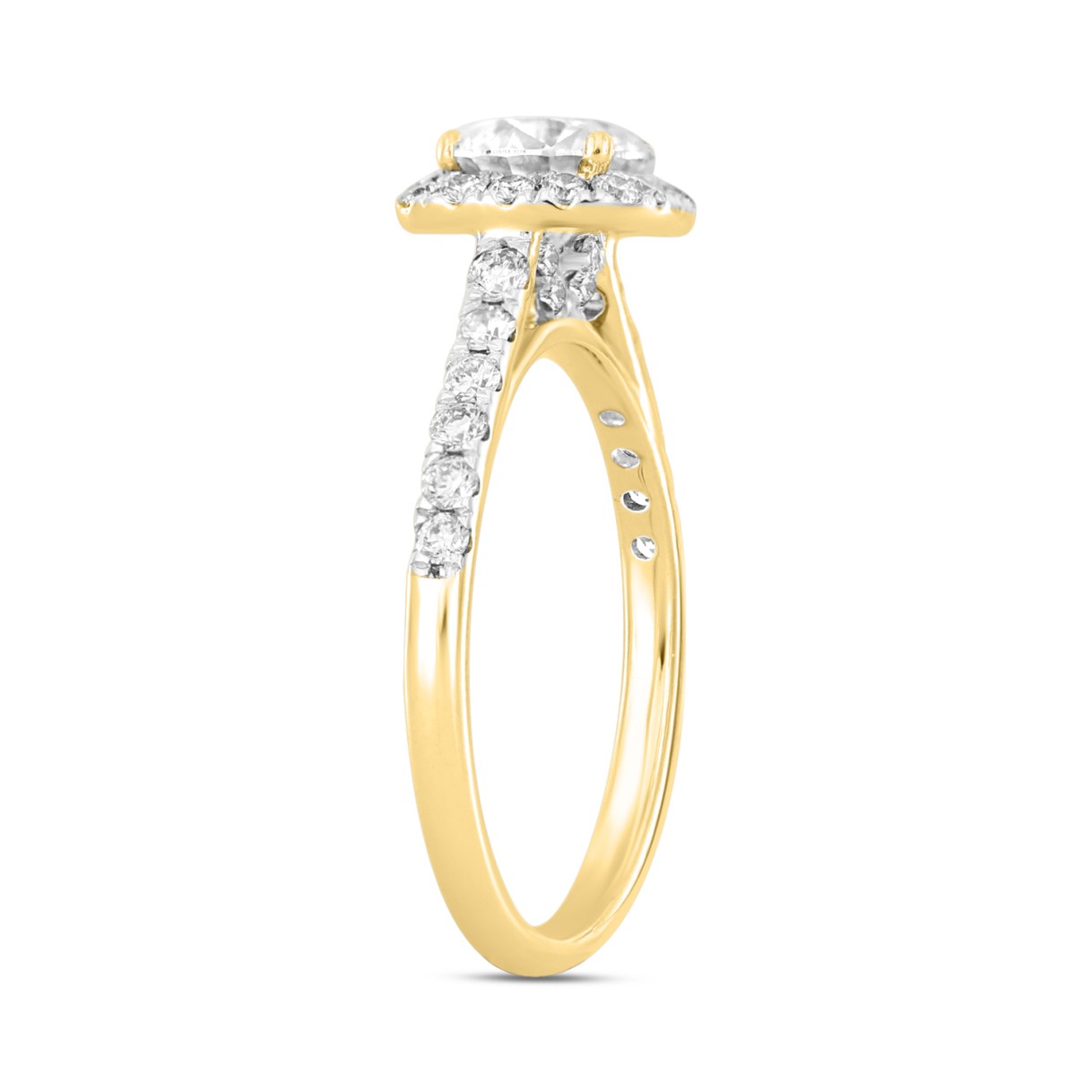 LADIES RING 1 1/2CT ROUND DIAMOND 14K YELLOW GOLD (CENTER STONE ROUND DIAMOND 1CT)