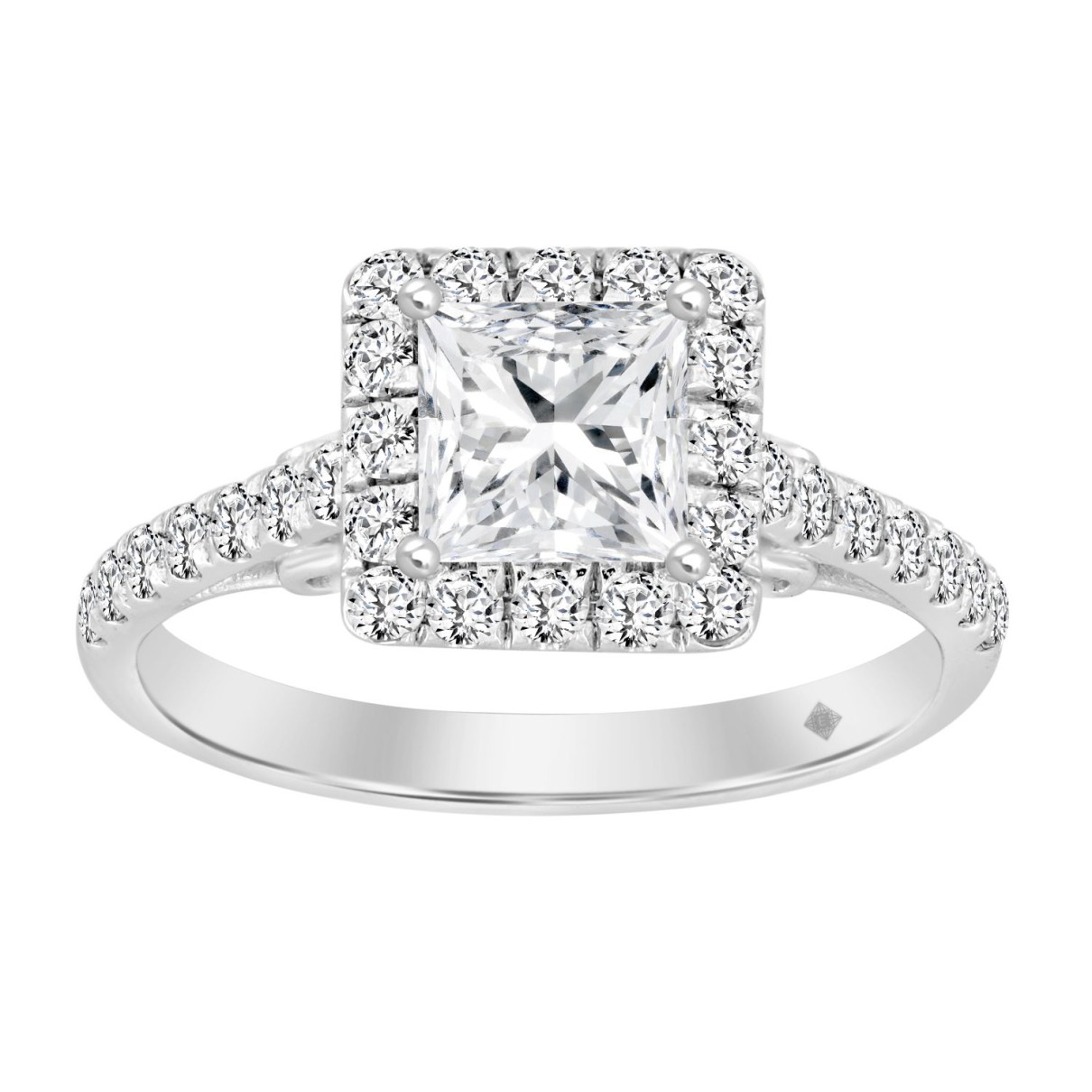 LADIES RING 1 1/2CT ROUND/PRINCESS DIAMOND 14K WHI...