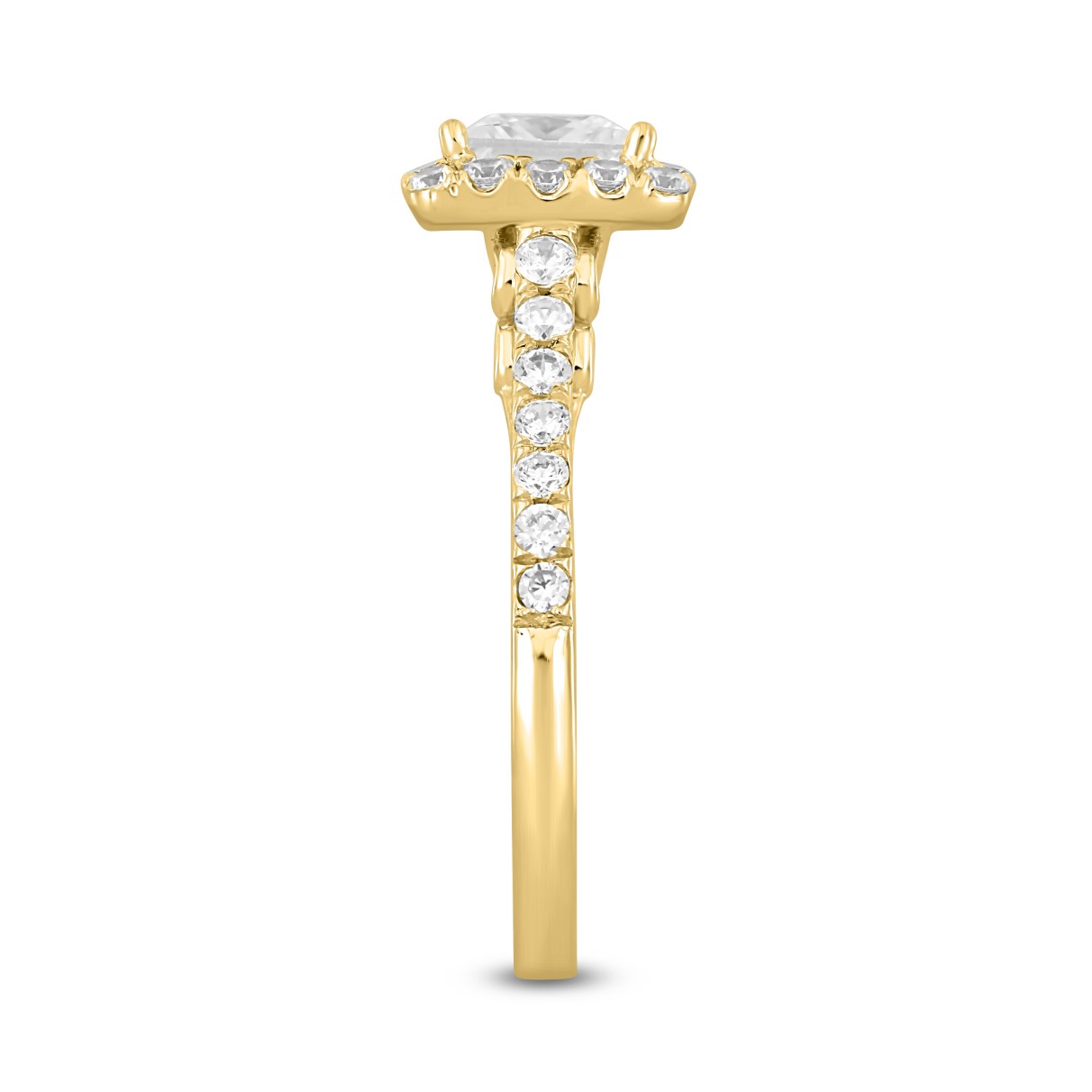 LADIES RING 1 1/2CT ROUND/PRINCESS DIAMOND 14K YELLOW GOLD (CENTER STONE PRINCESS DIAMOND 1CT)