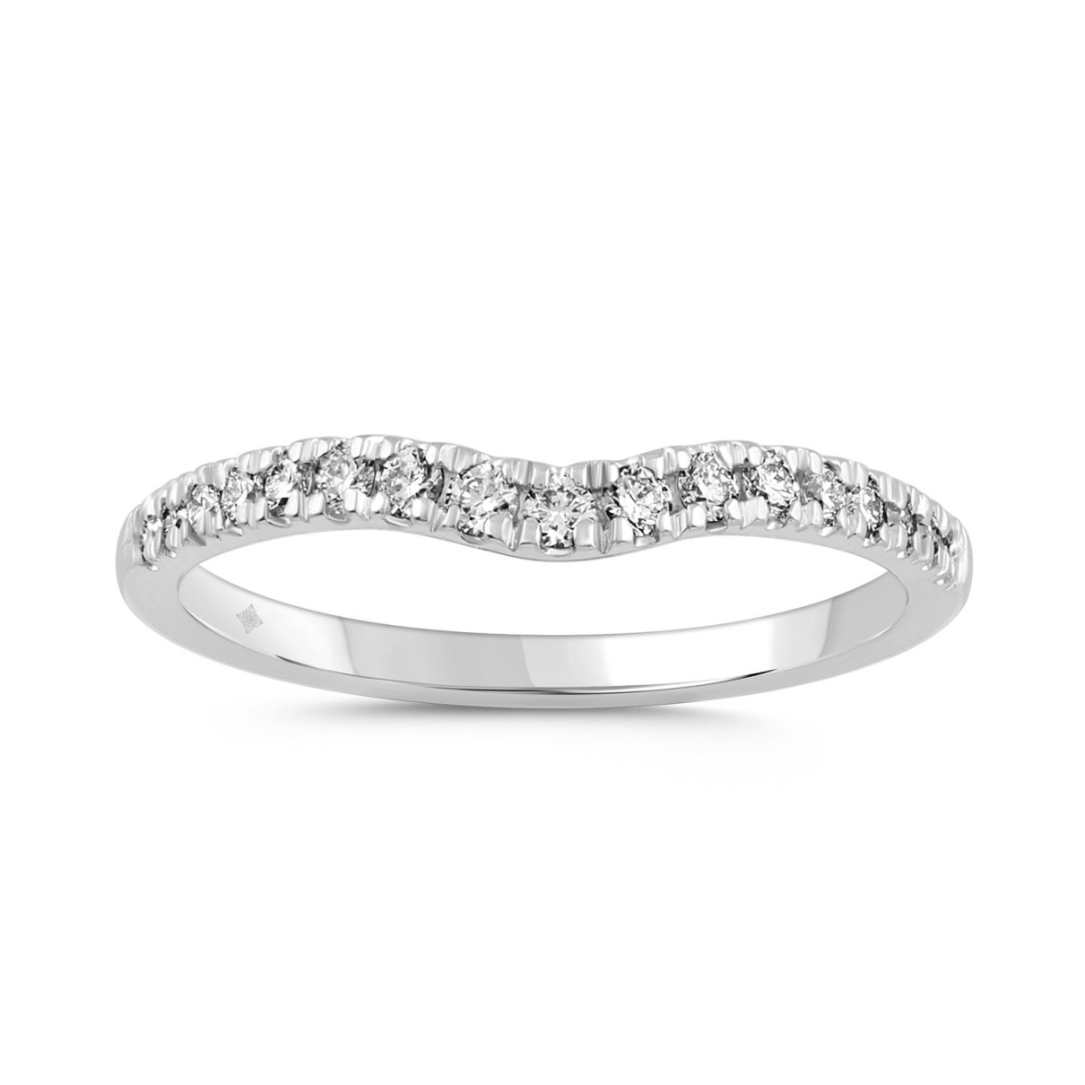 LADIES BAND 1/4CT ROUND DIAMOND 14K WHITE GOLD...