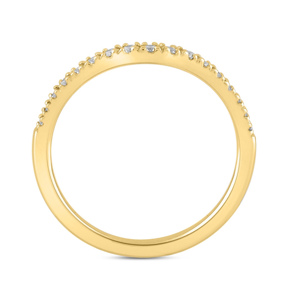 LADIES BAND 1/4CT ROUND DIAMOND 14K YELLOW GOLD