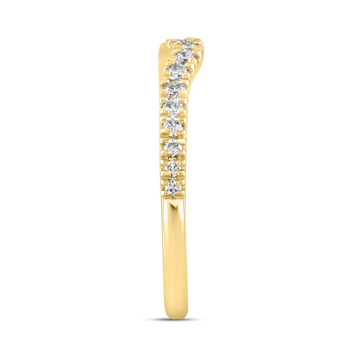 LADIES BAND 1/4CT ROUND DIAMOND 14K YELLOW GOLD