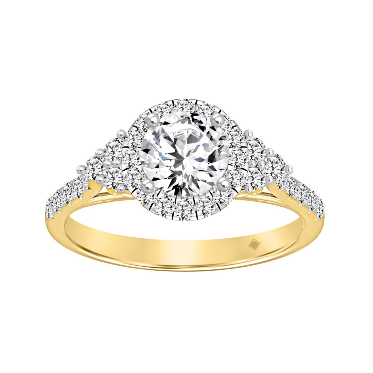 LADIES RING 1 1/2CT ROUND DIAMOND 14K YELLOW GOLD ...