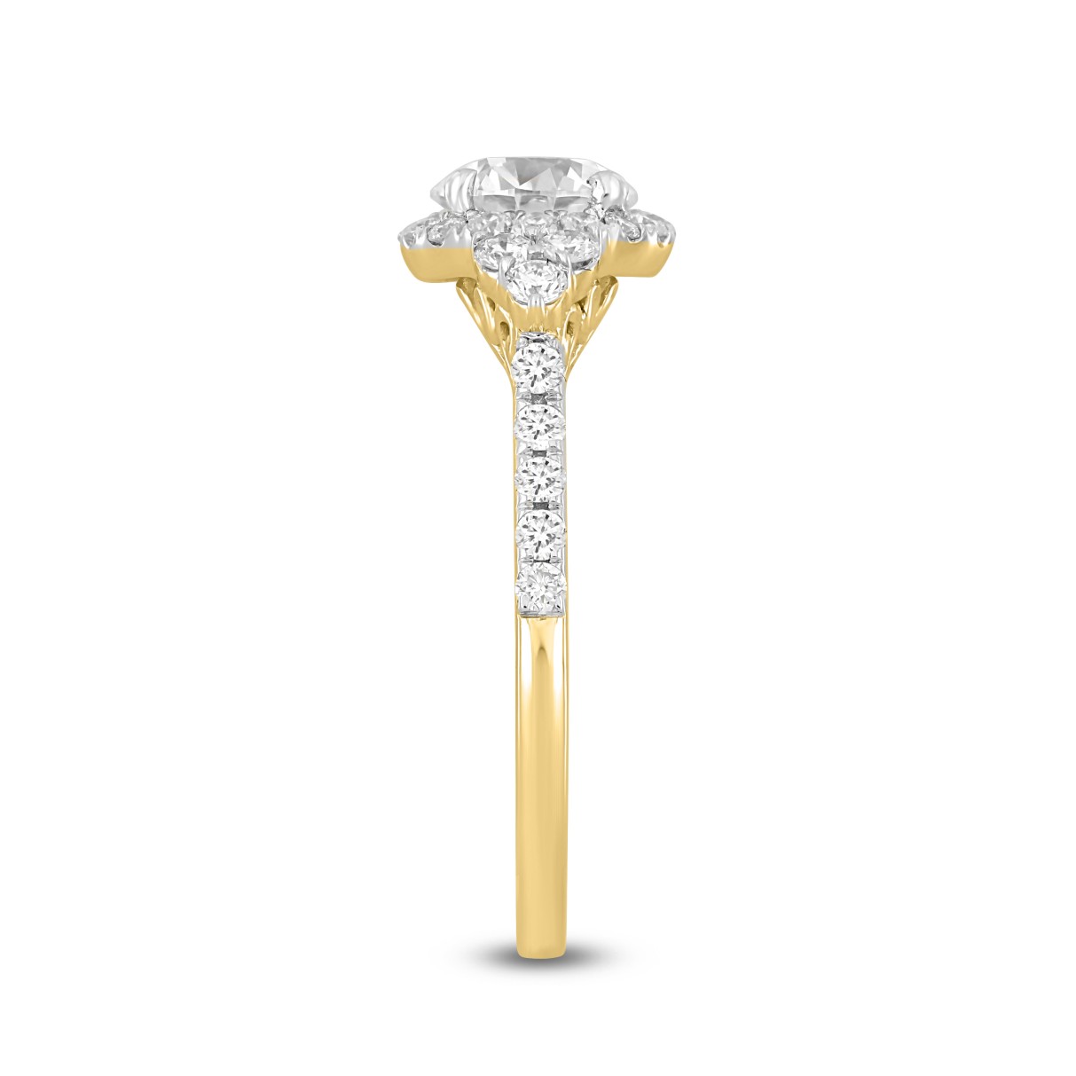 LADIES RING 1 1/2CT ROUND DIAMOND 14K YELLOW GOLD (CENTER STONE ROUND DIAMOND 1CT)