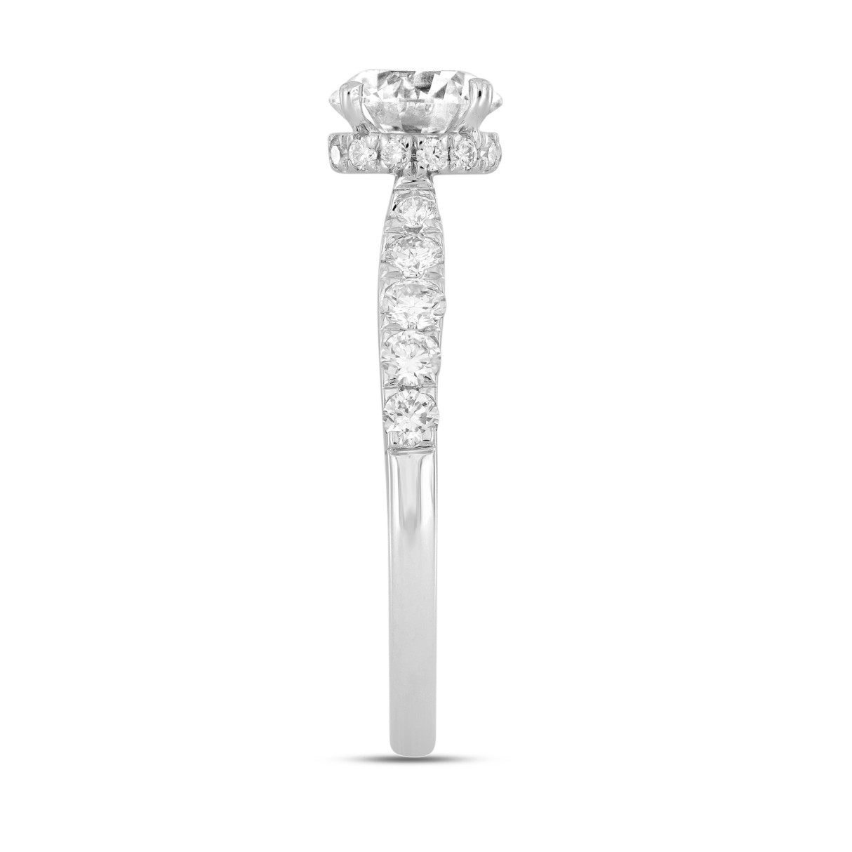 LADIES RING 1 1/2CT ROUND DIAMOND 14K WHITE GOLD (CENTER STONE ROUND DIAMOND 1CT)