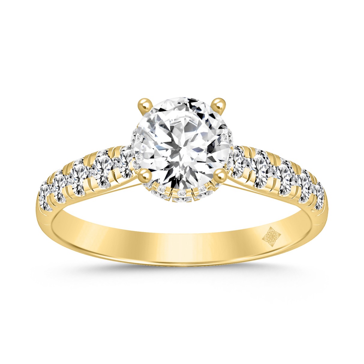 LADIES RING 1 1/2CT ROUND DIAMOND 14K YELLOW GOLD ...