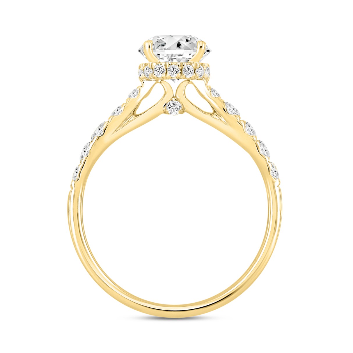 LADIES RING 1 1/2CT ROUND DIAMOND 14K YELLOW GOLD (CENTER STONE ROUND DIAMOND 1CT)