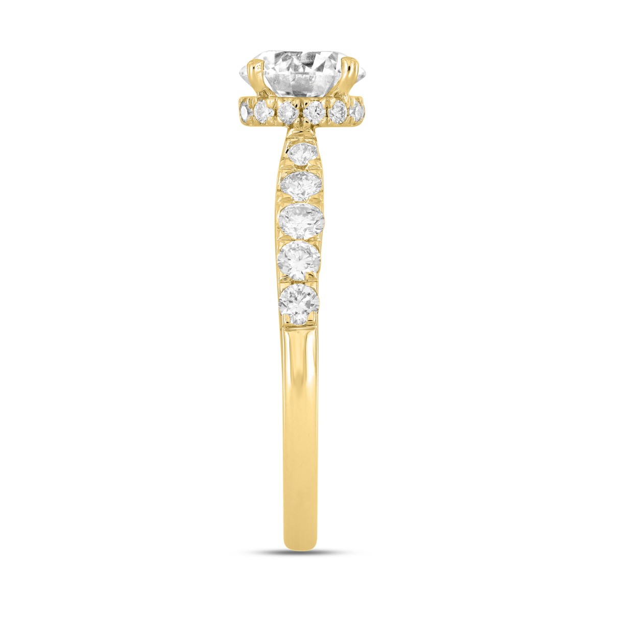 LADIES RING 1 1/2CT ROUND DIAMOND 14K YELLOW GOLD (CENTER STONE ROUND DIAMOND 1CT)