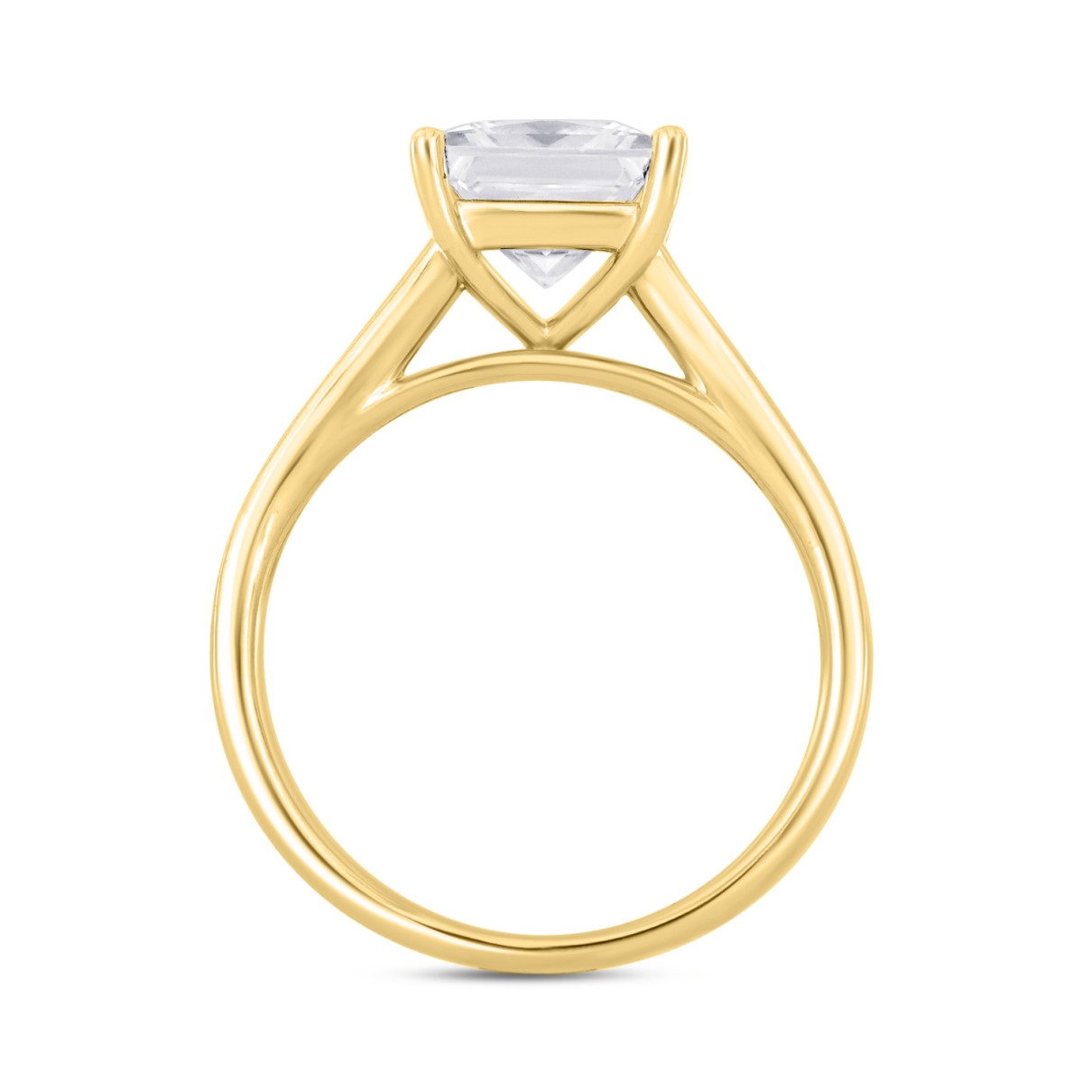 LADIES RING 2CT PRINCESS DIAMOND 14K YELLOW GOLD (CENTER STONE PRINCESS DIAMOND 1 1/2CT )