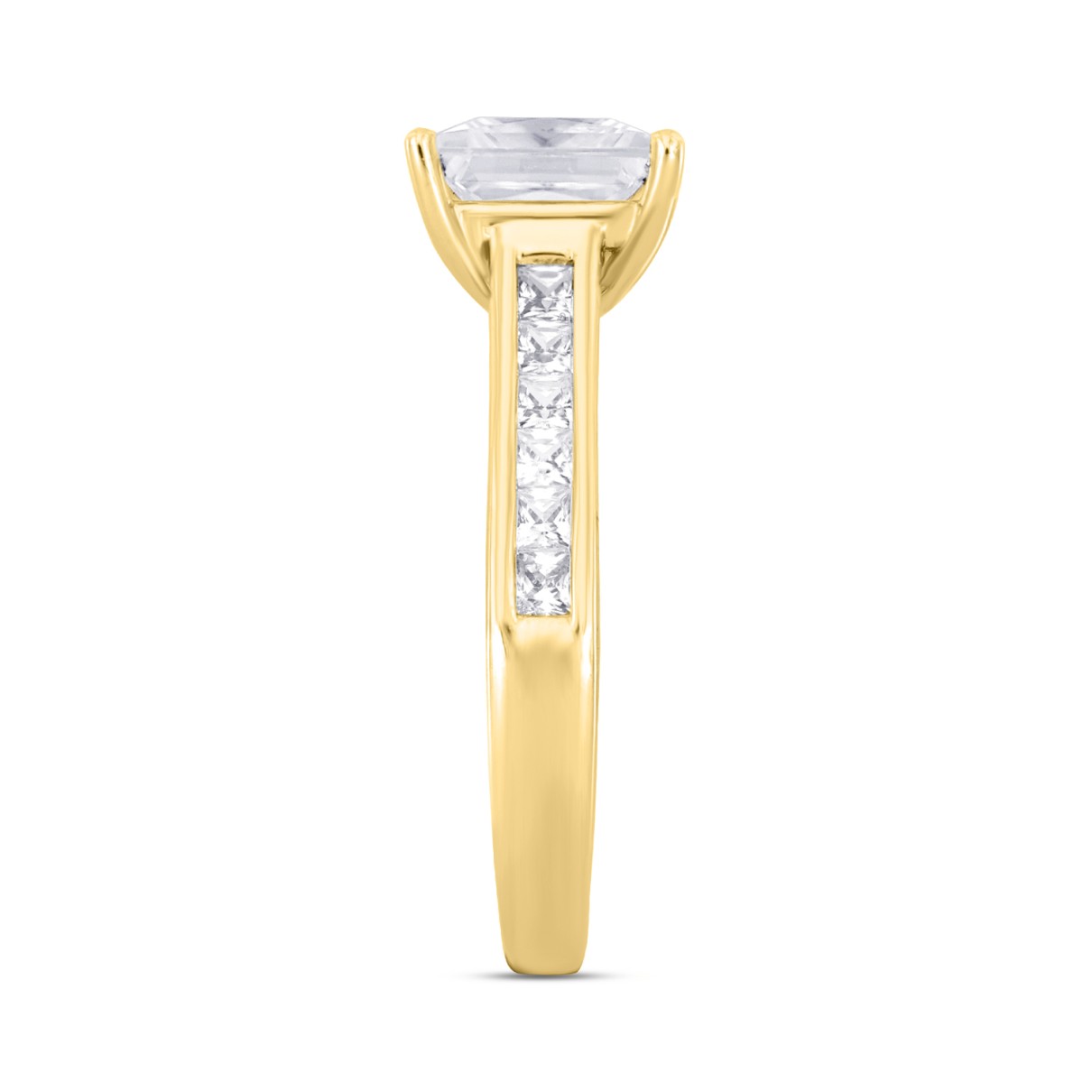 LADIES RING 2CT PRINCESS DIAMOND 14K YELLOW GOLD (CENTER STONE PRINCESS DIAMOND 1 1/2CT )