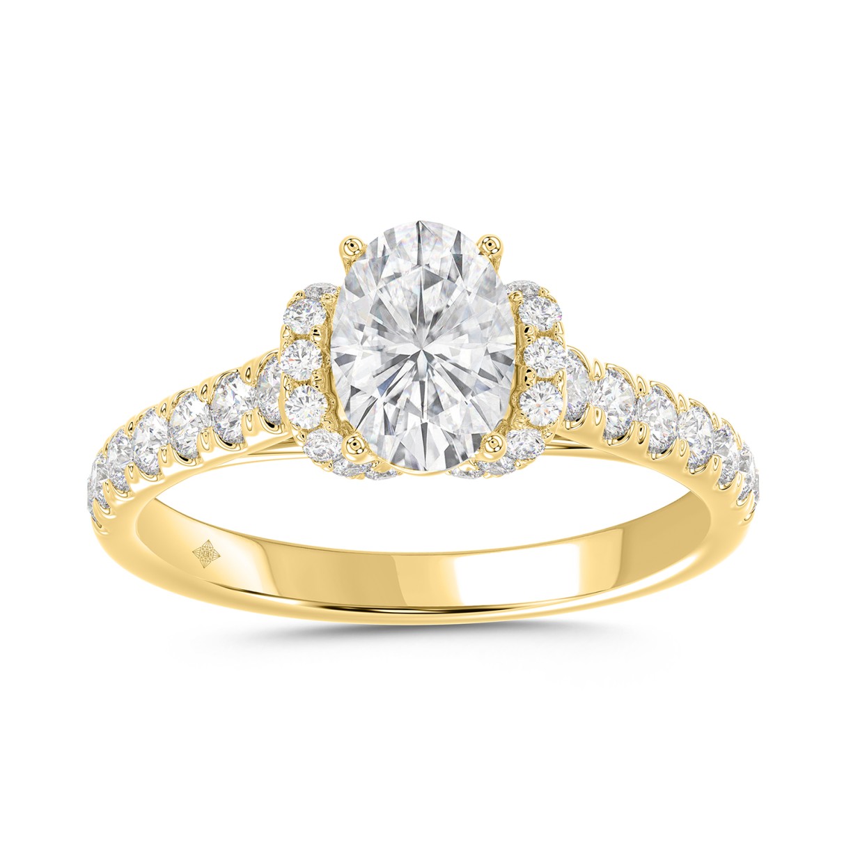 LADIES RING 1 1/2CT ROUND/OVAL DIAMOND 14K YELLOW ...