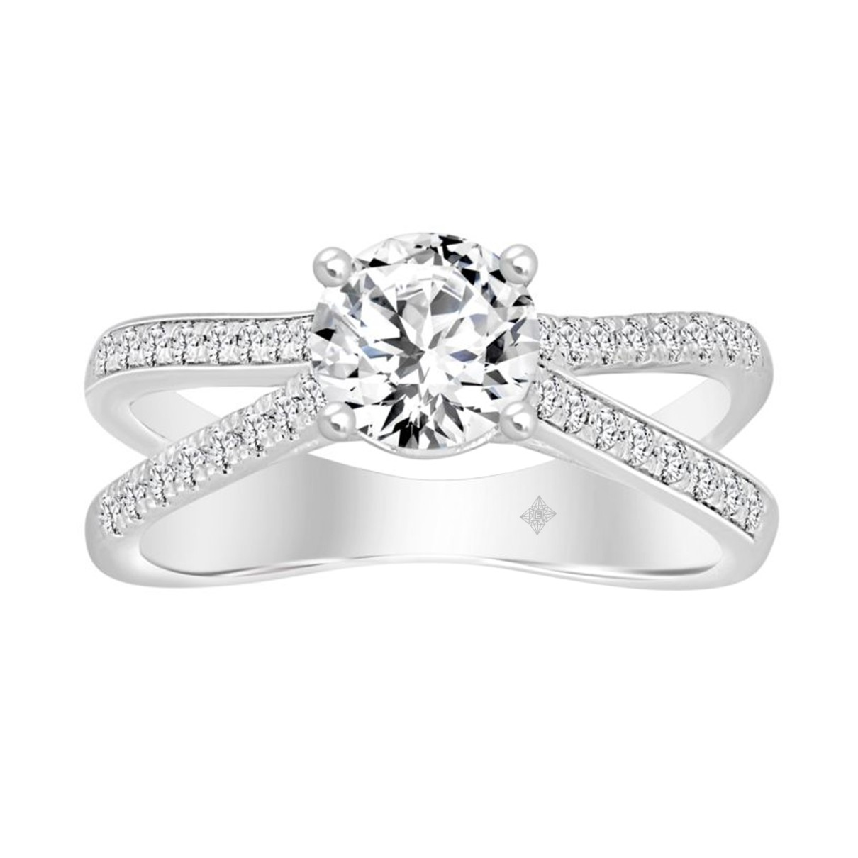 LADIES RING 1 1/4CT ROUND DIAMOND 14K WHITE GOLD...