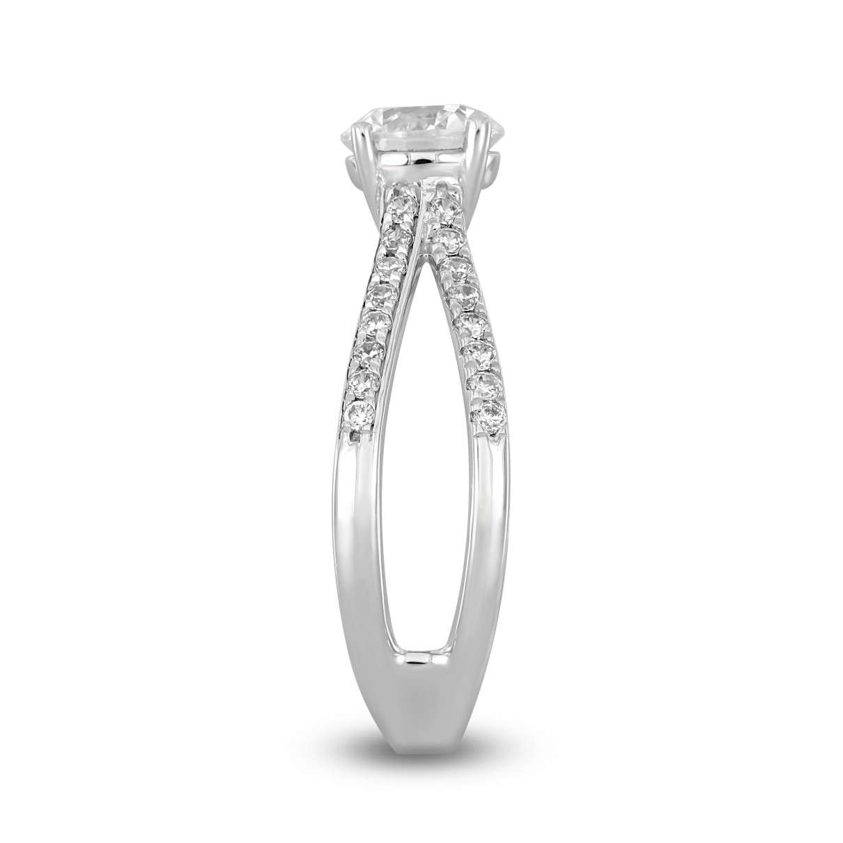 LADIES RING 1 1/4CT ROUND DIAMOND 14K WHITE GOLD