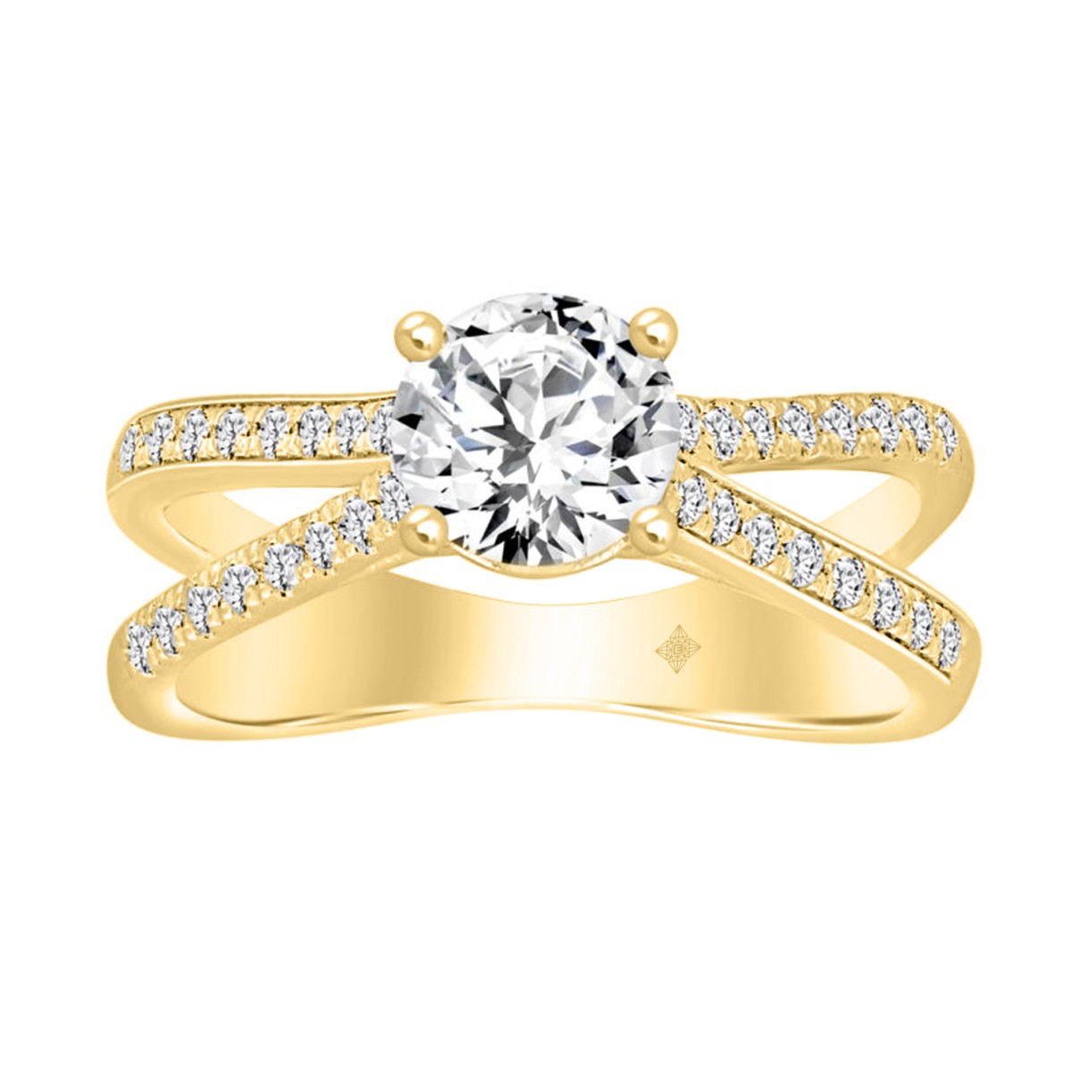 LADIES RING 1 1/4CT ROUND DIAMOND 14K YELLOW GOLD