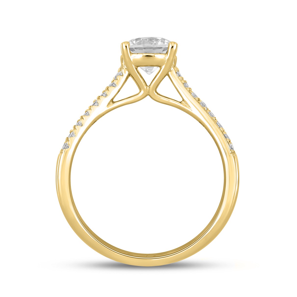 LADIES RING 1 1/4CT ROUND DIAMOND 14K YELLOW GOLD