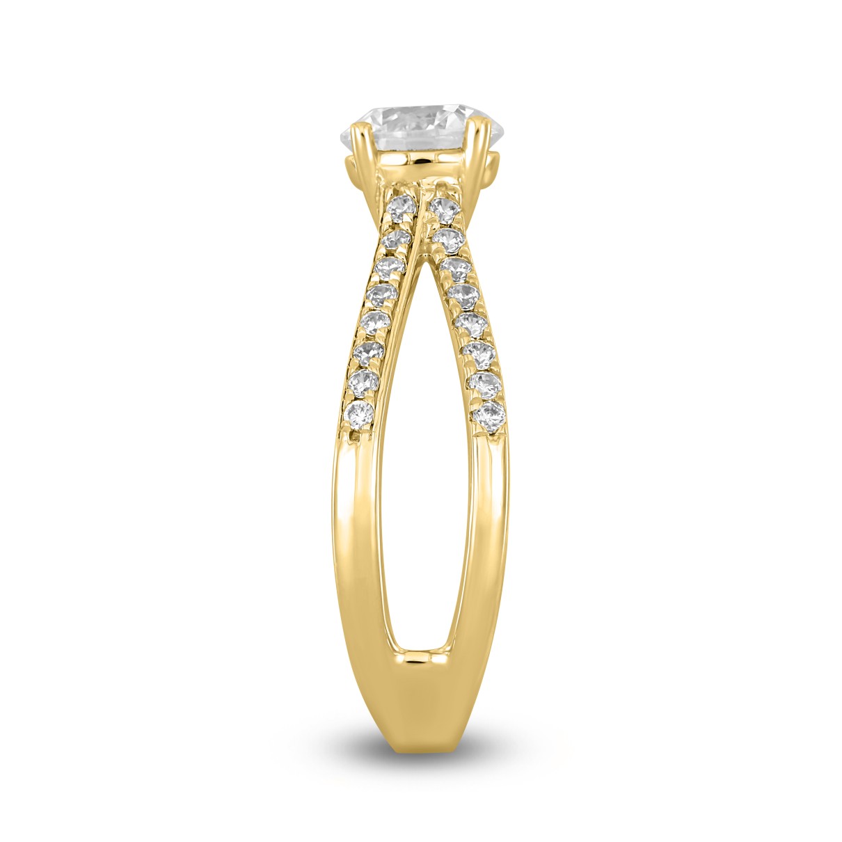 LADIES RING 1 1/4CT ROUND DIAMOND 14K YELLOW GOLD