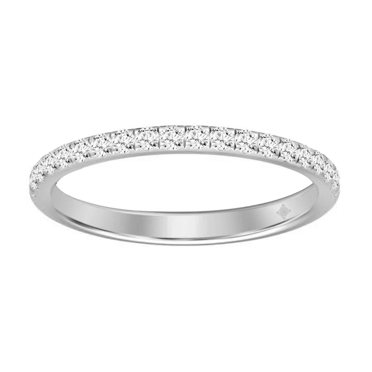 LADIES BAND 1/5CT ROUND DIAMOND 14K WHITE GOLD...