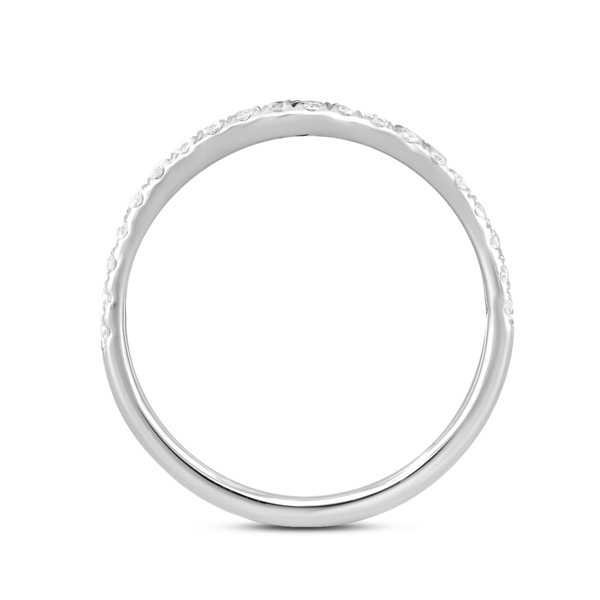 LADIES BAND 1/5CT ROUND DIAMOND 14K WHITE GOLD