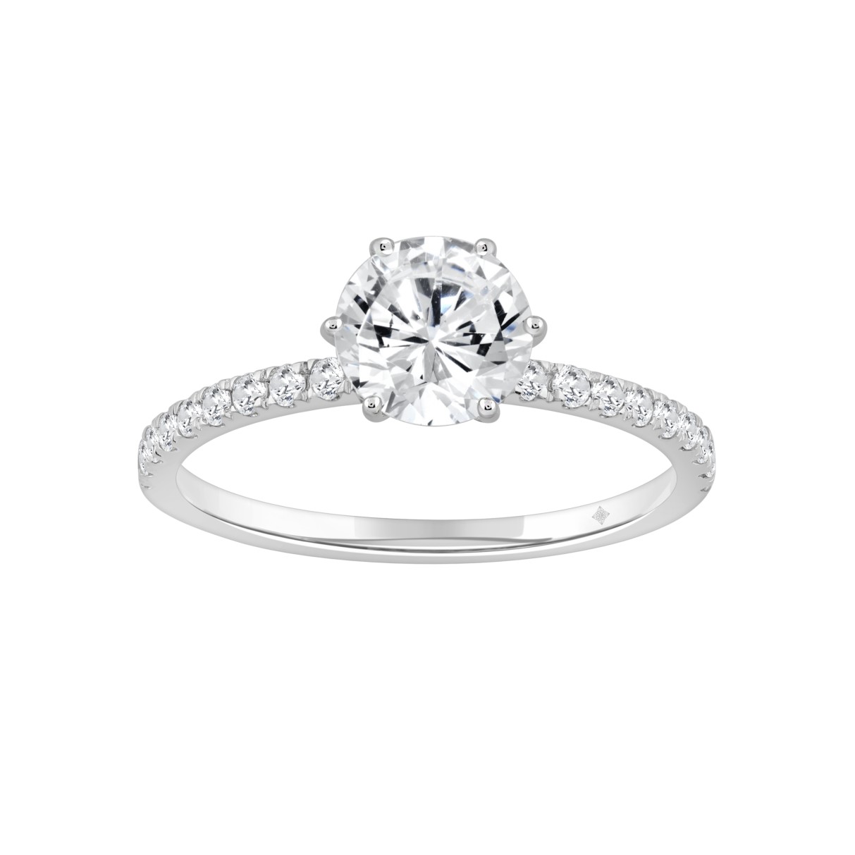 LADIES RING 1 1/3CT ROUND DIAMOND 14K WHITE GOLD (...