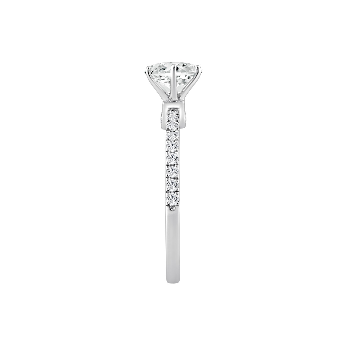 LADIES RING 1 1/3CT ROUND DIAMOND 14K WHITE GOLD (CENTER STONE ROUND DIAMOND 1CT)