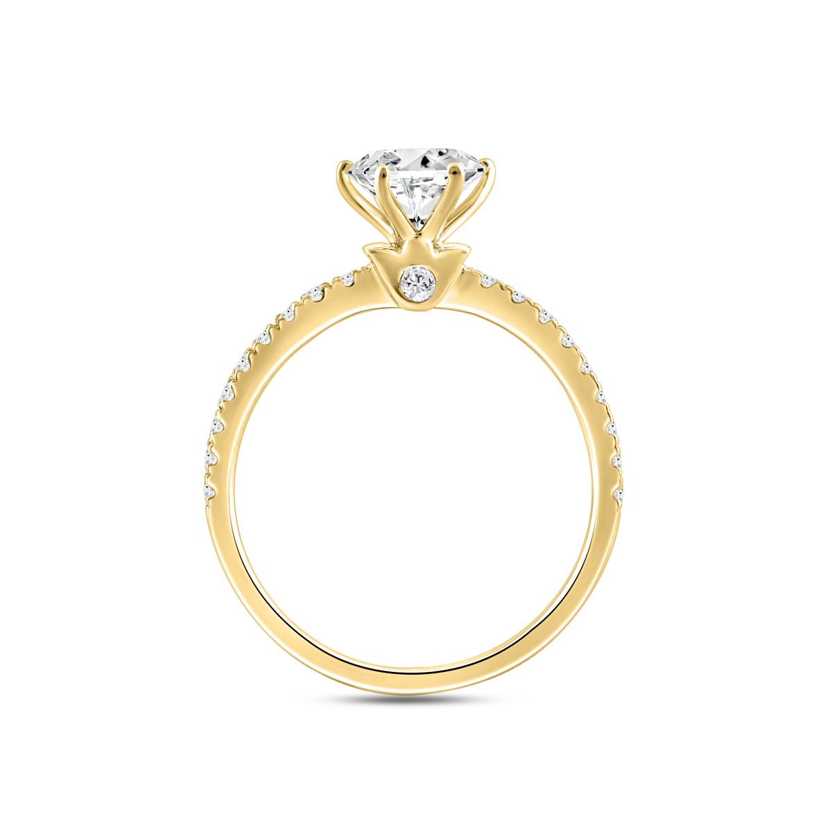 LADIES RING 1 1/3CT ROUND DIAMOND 14K YELLOW GOLD (CENTER STONE ROUND DIAMOND 1CT)