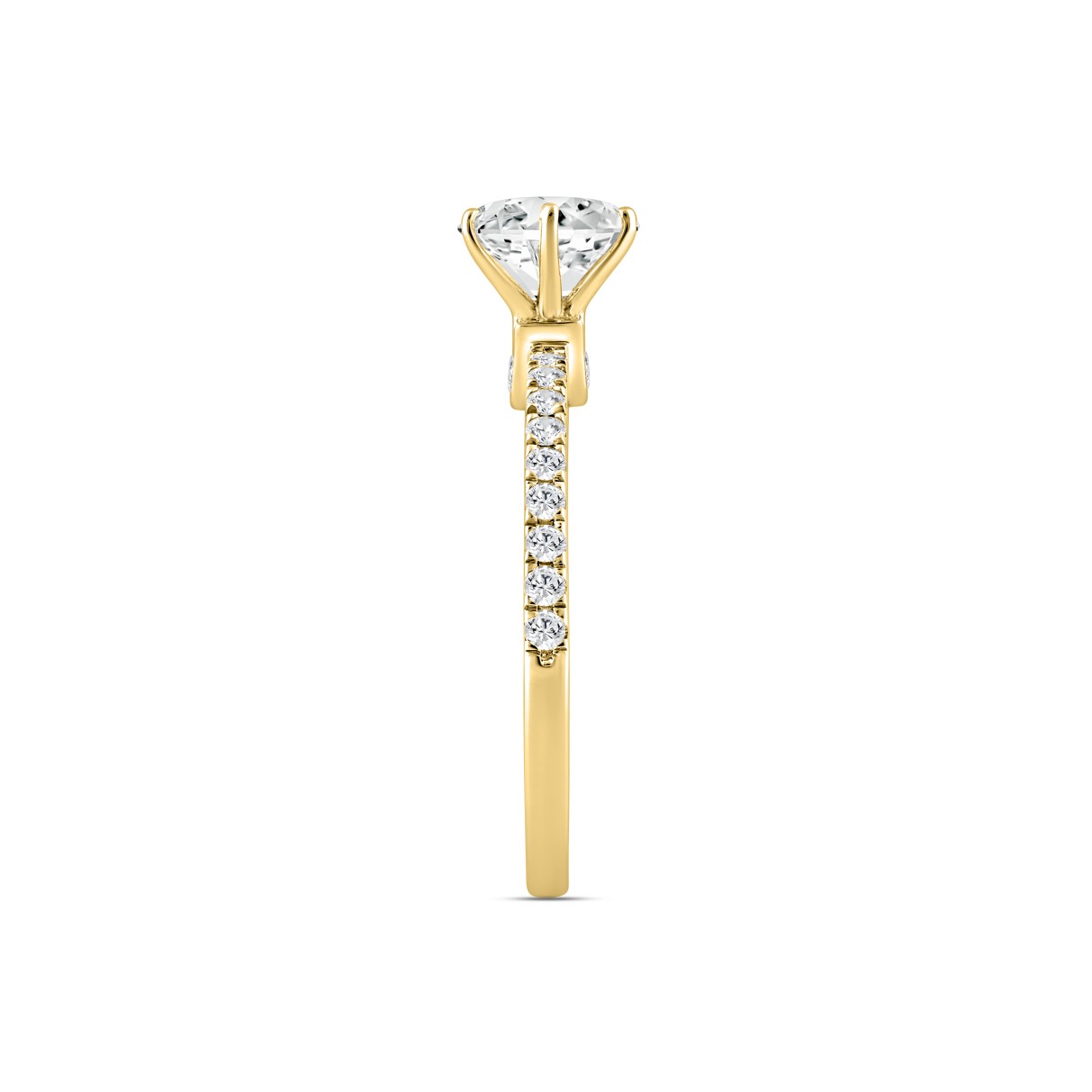 LADIES RING 1 1/3CT ROUND DIAMOND 14K YELLOW GOLD (CENTER STONE ROUND DIAMOND 1CT)