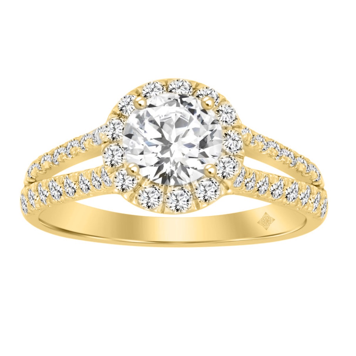 LADIES RING 1 3/4CT ROUND DIAMOND 14K YELLOW GOLD ...