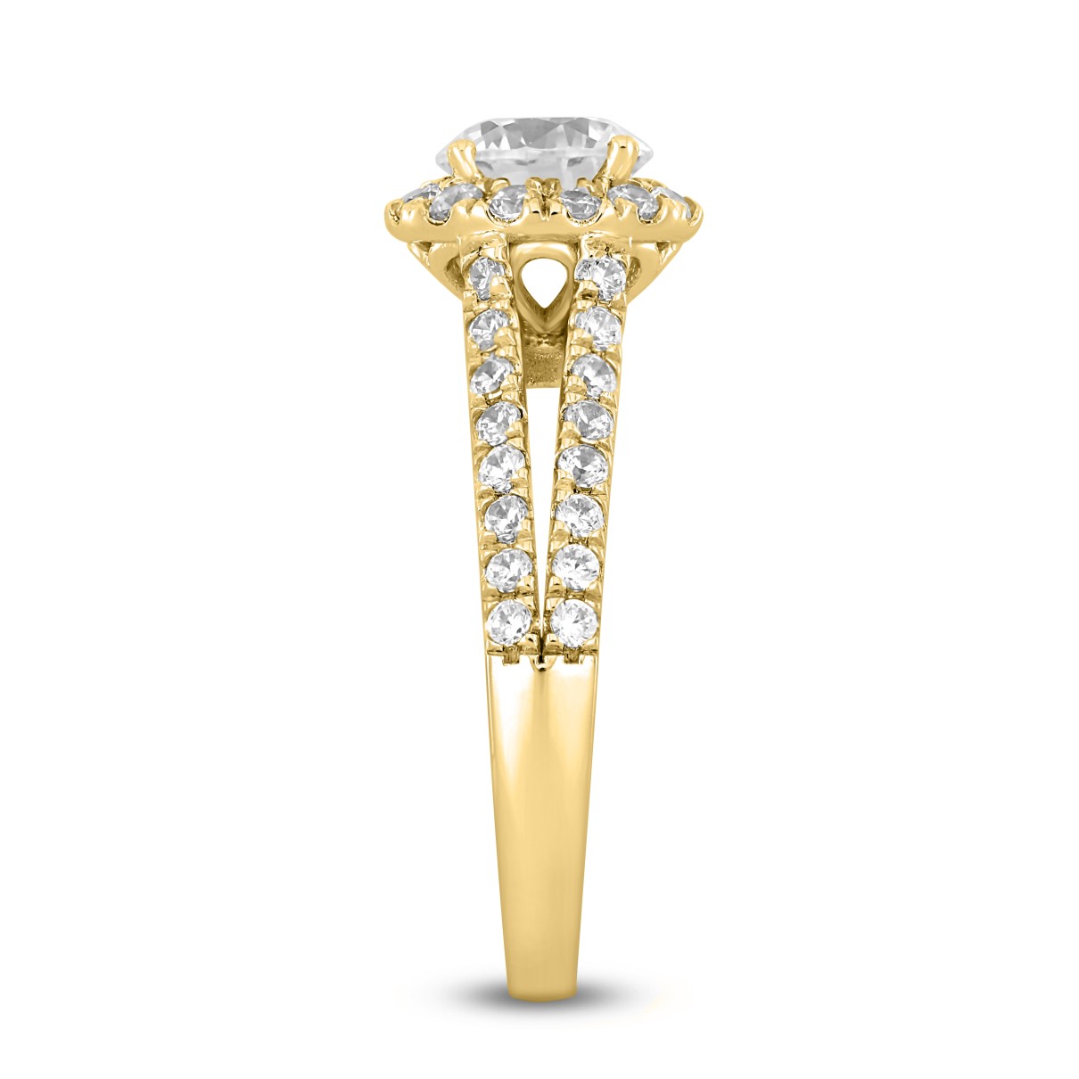 LADIES RING 1 3/4CT ROUND DIAMOND 14K YELLOW GOLD (CENTER STONE ROUND DIAMOND 1CT )