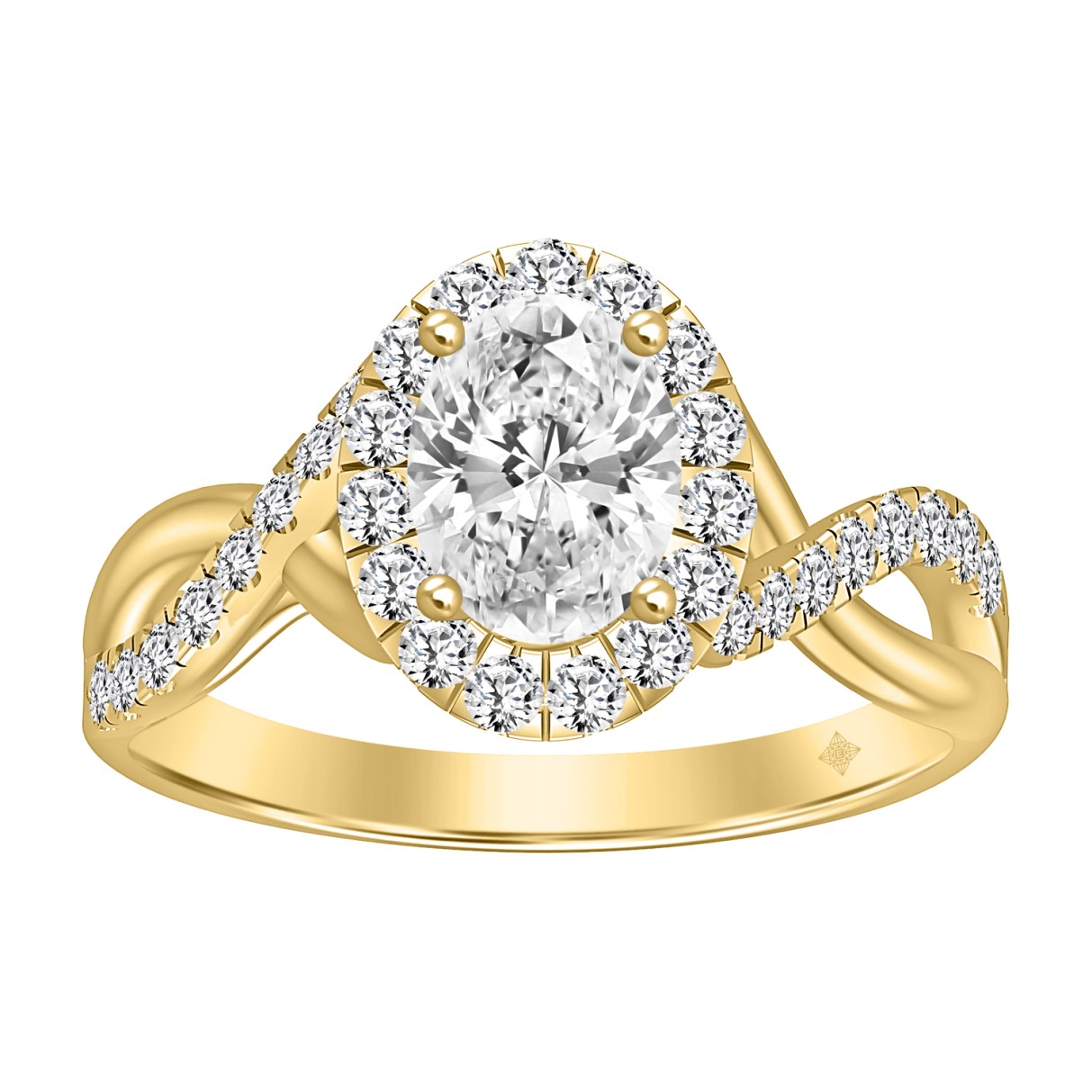 LADIES RING 1 1/2CT ROUND/OVAL DIAMOND 14K YELLOW ...