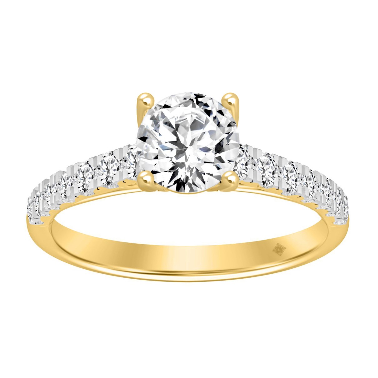 LADIES RING 1 1/2CT ROUND DIAMOND 14K YELLOW GOLD ...