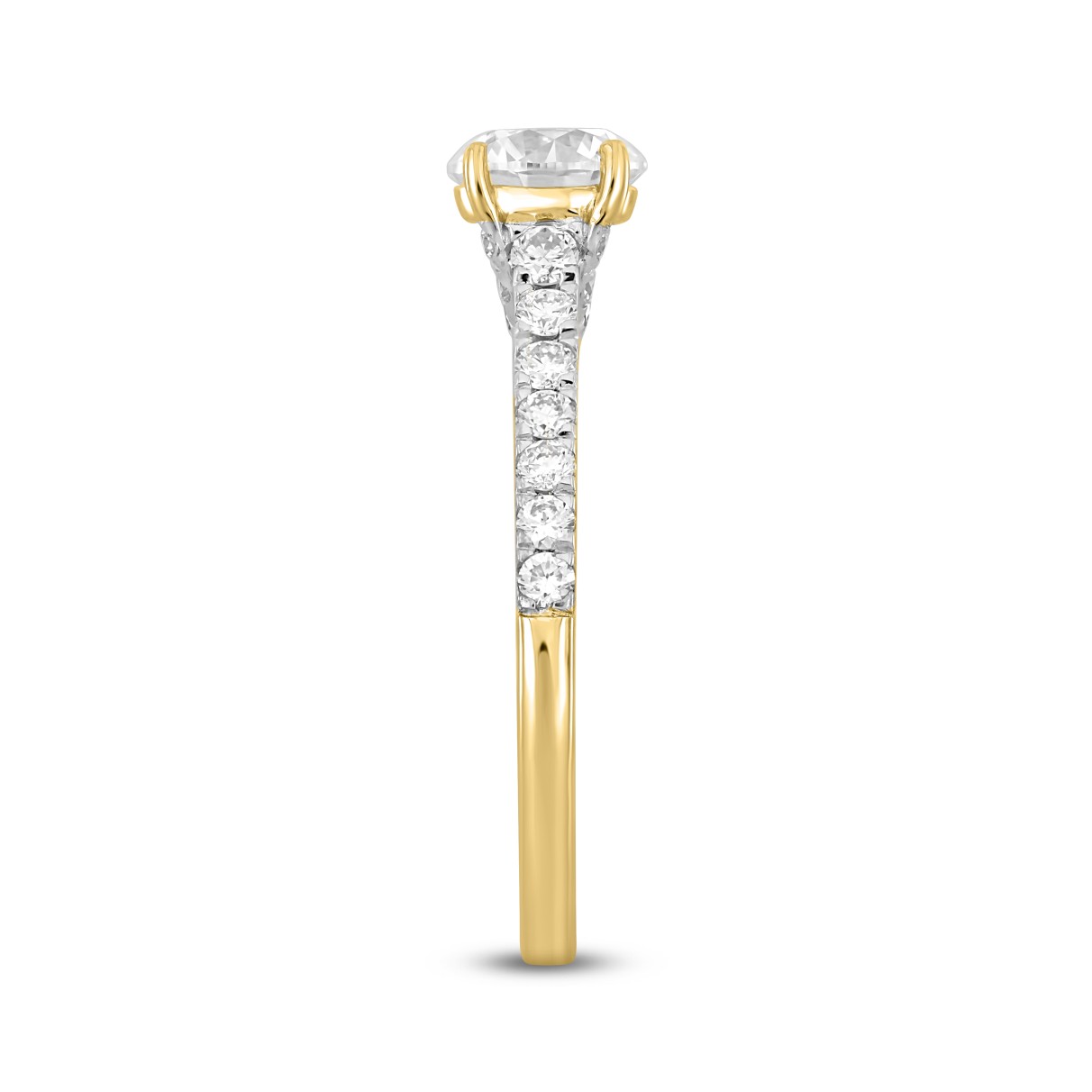 LADIES RING 1 1/2CT ROUND DIAMOND 14K YELLOW GOLD (CENTER STONE ROUND DIAMOND 1CT)