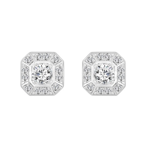MEN'S EARRINGS 7/8CT ROUND DIAMOND 14K WHITE GOLD MEN'S EARRINGS 7/8CT ROUND DIAMOND 14K WHITE GOLD