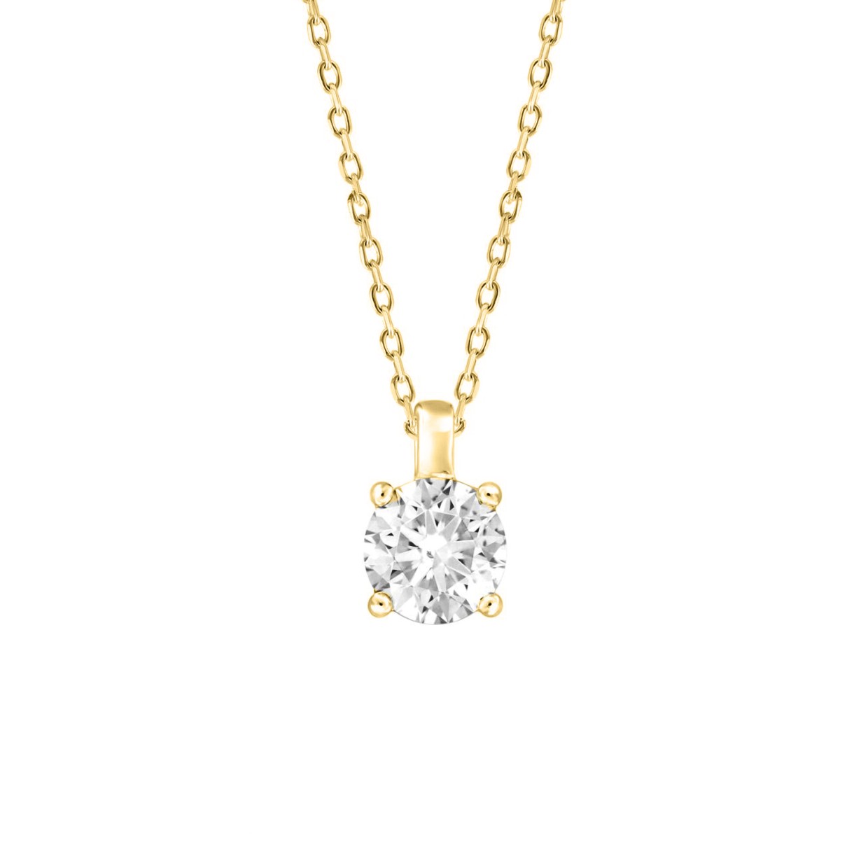 LADIES SOLITAIRE PENDANT WITH CHAIN 2.00CT ROUND D...