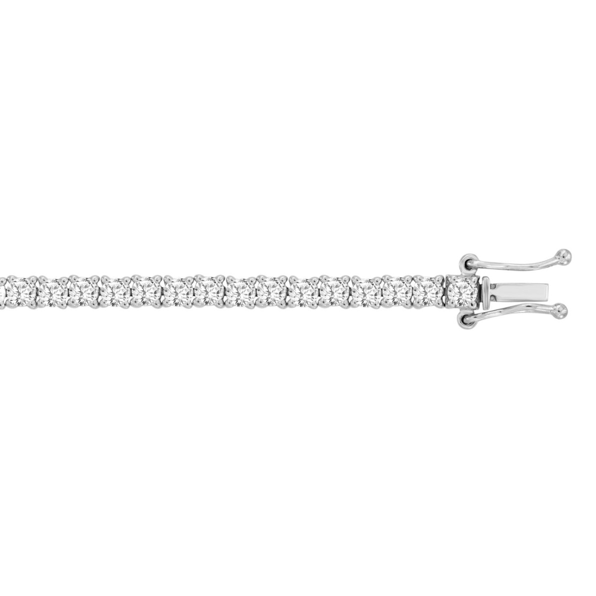 LADIES BRACELET 6CT ROUND DIAMOND 14K WHITE GOLD 