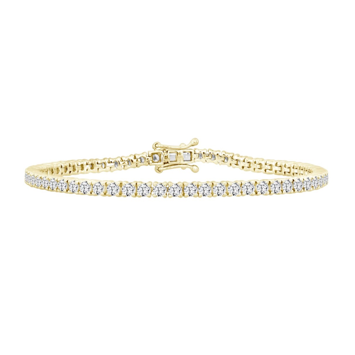 LADIES BRACELET 6CT ROUND DIAMOND 14K YELLOW GOLD ...