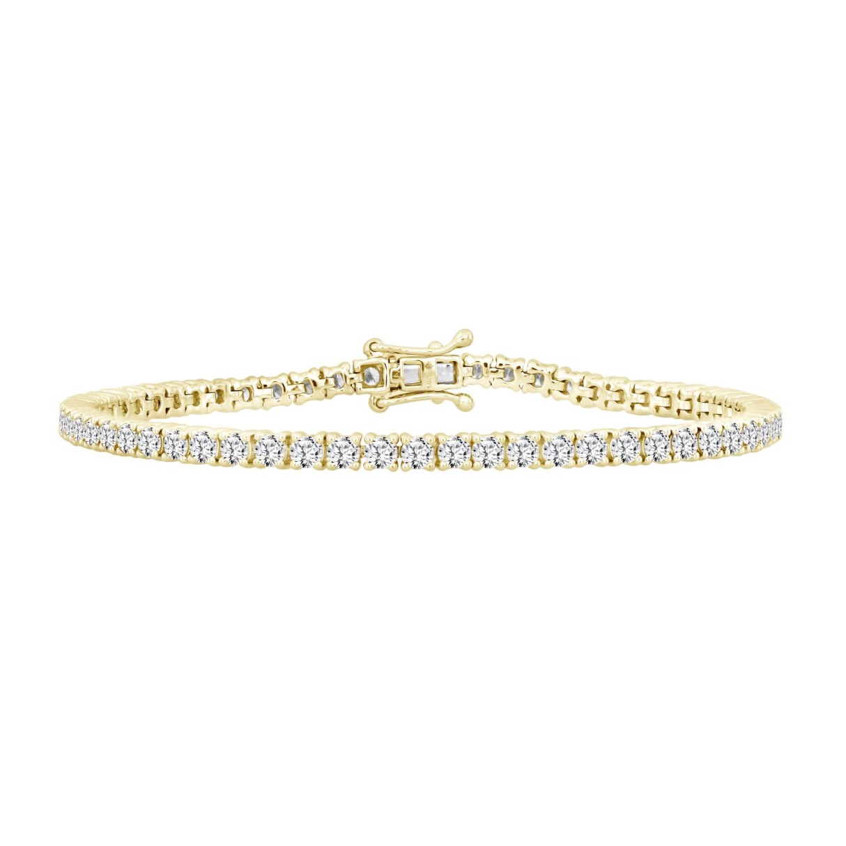 LADIES BRACELET 6CT ROUND DIAMOND 14K YELLOW GOLD ...