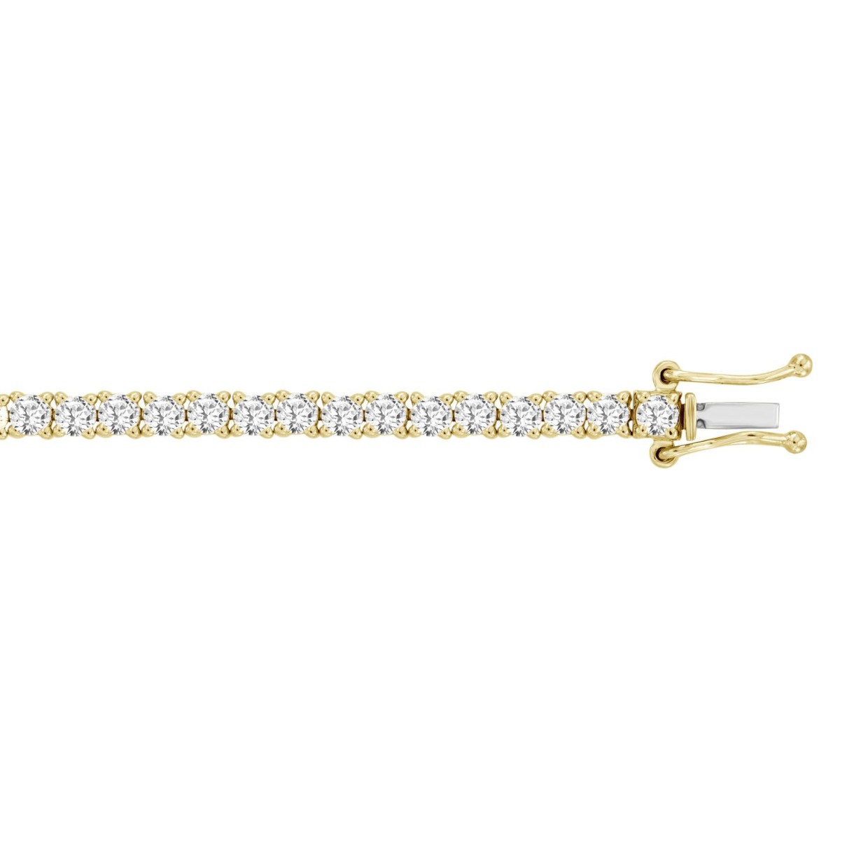 LADIES BRACELET 6CT ROUND DIAMOND 14K YELLOW GOLD 