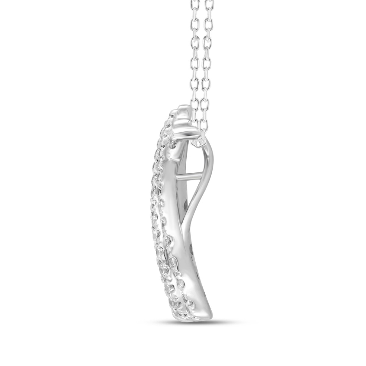 14K WHITE GOLD 1 1/2CT ROUND DIAMOND LADIES PENDANTS WITH CHAIN