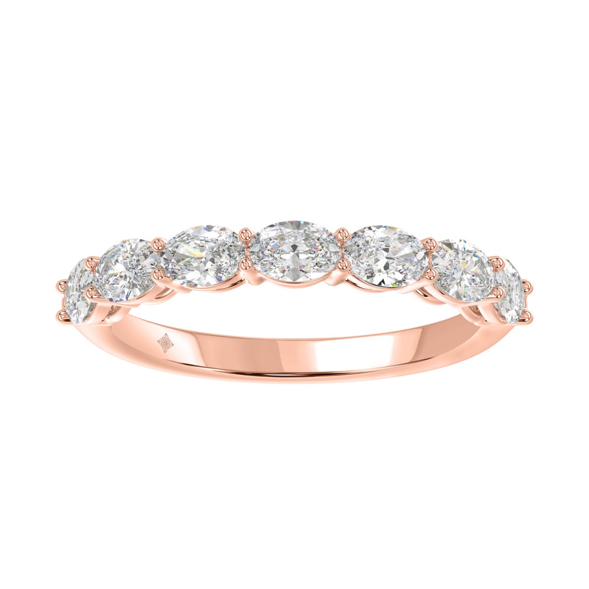 Elegant 14K Rose Gold Oval Diamond Band for Ladies 1CT (Color F-G -Clarity VS1/VS2)