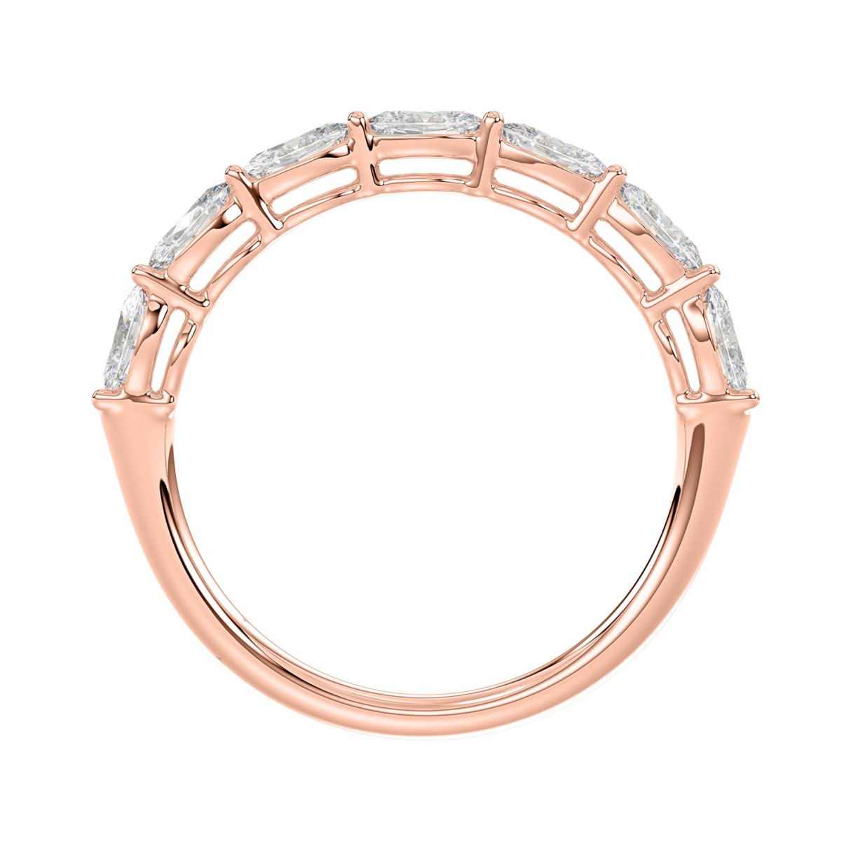 Elegant 14K Rose Gold Oval Diamond Band for Ladies 1CT (Color F-G -Clarity VS1/VS2)