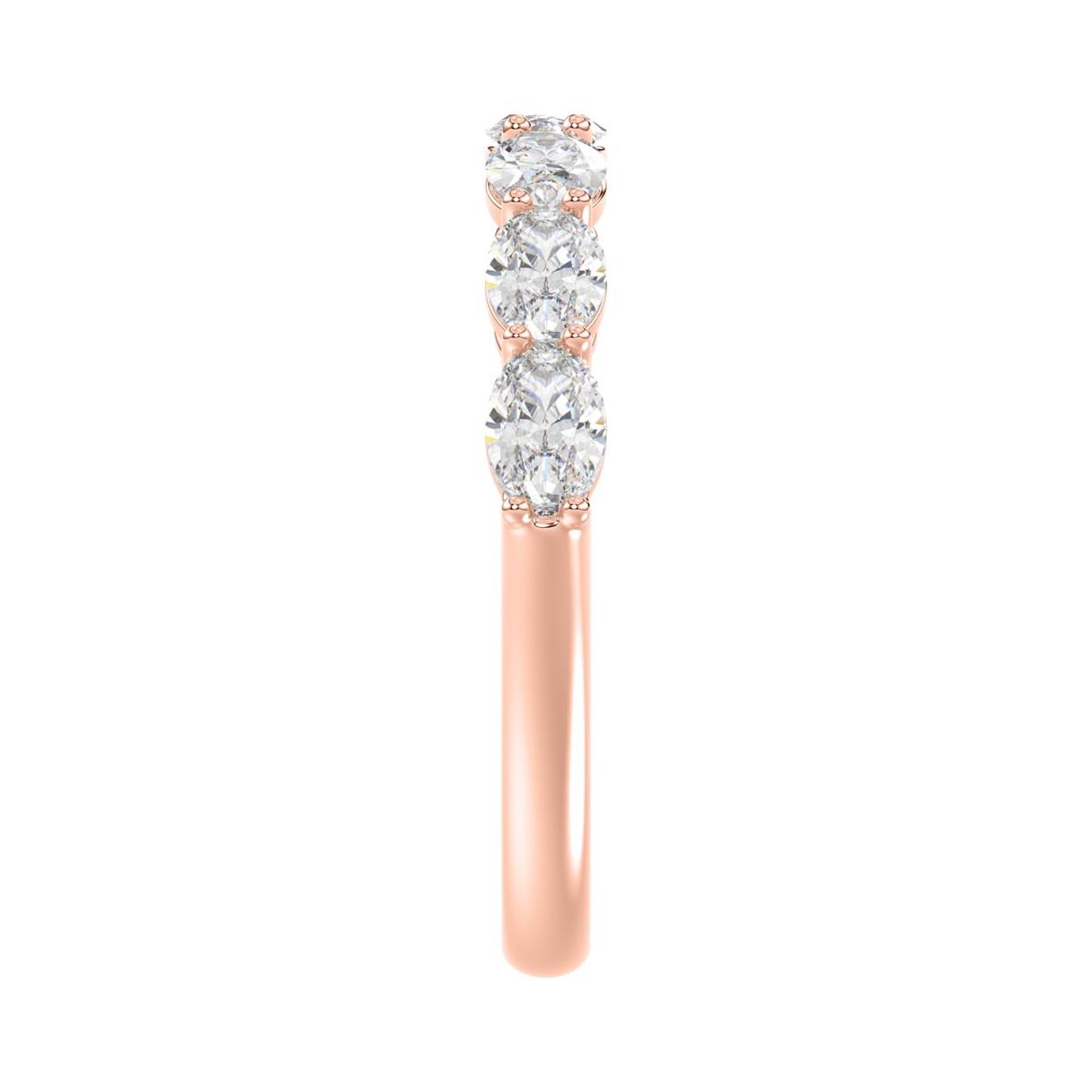 Elegant 14K Rose Gold Oval Diamond Band for Ladies 1CT (Color F-G -Clarity VS1/VS2)