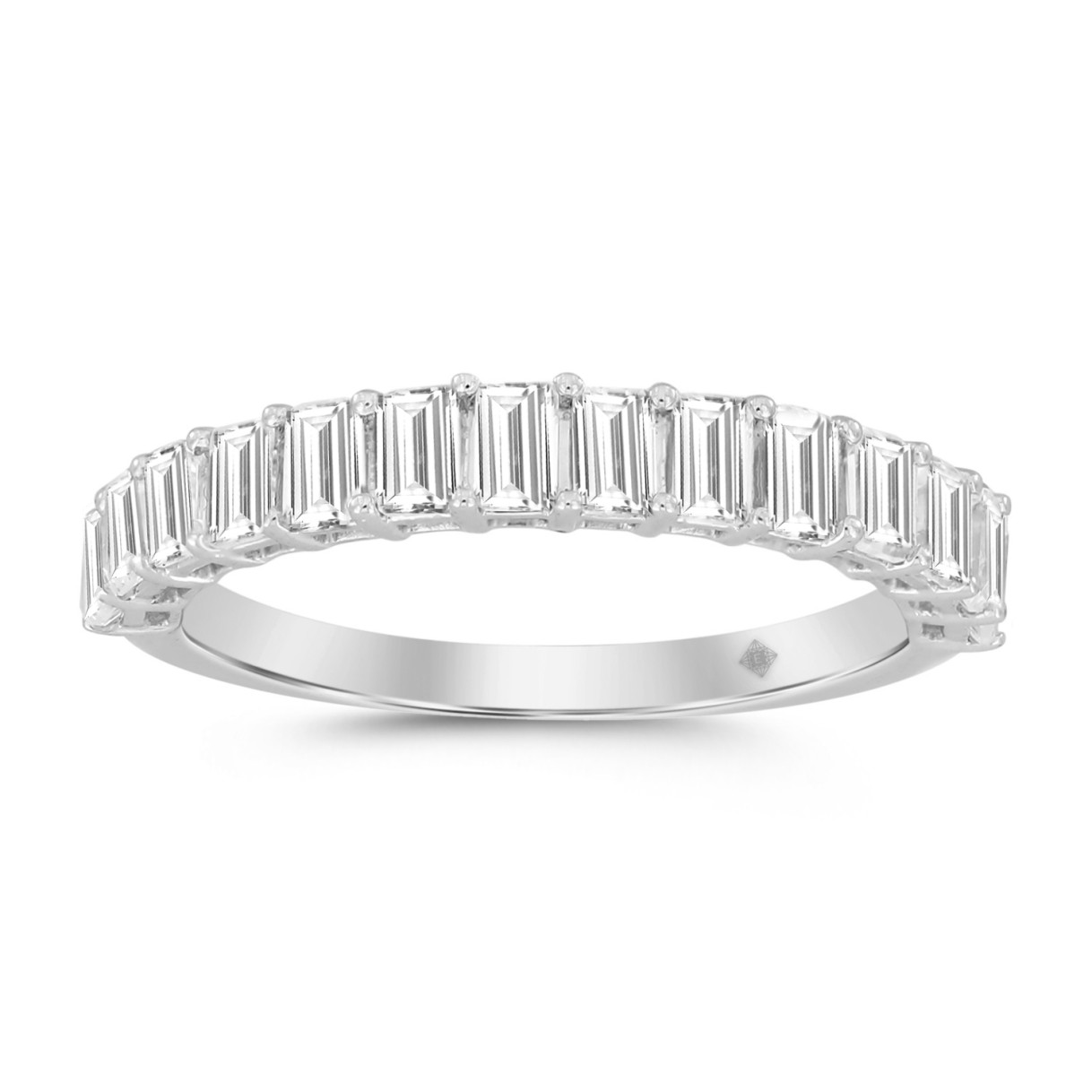 LADIES BAND 1 1/2CT EMERALD DIAMOND 14K WHITE GOLD...