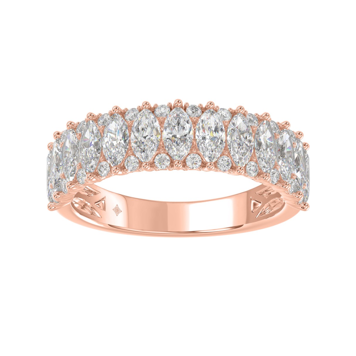 14K ROSE GOLD 1 1/2CT ROUND/MARQUISE DIAMOND LADIE...