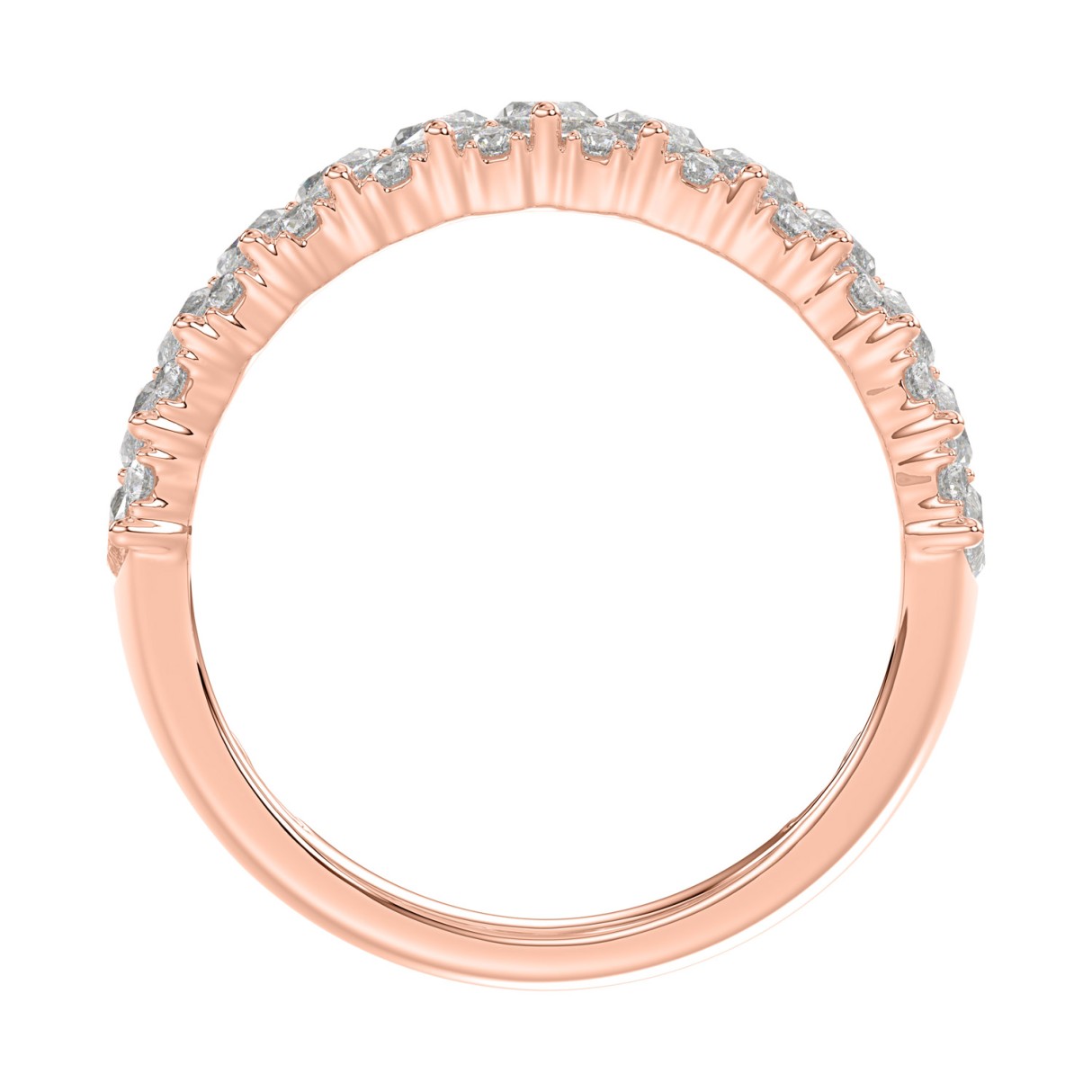 14K ROSE GOLD 1 1/2CT ROUND/MARQUISE DIAMOND LADIES BAND