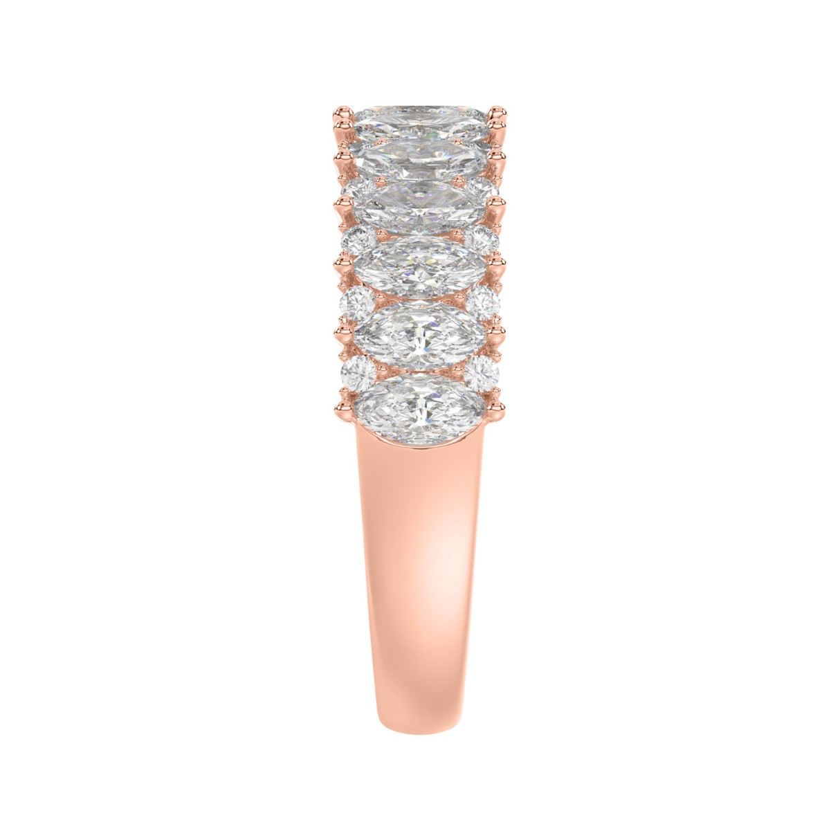 14K ROSE GOLD 1 1/2CT ROUND/MARQUISE DIAMOND LADIES BAND
