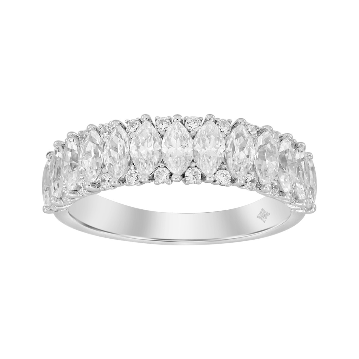 14K WHITE GOLD 1 1/2CT ROUND/MARQUISE DIAMOND LADIES BAND