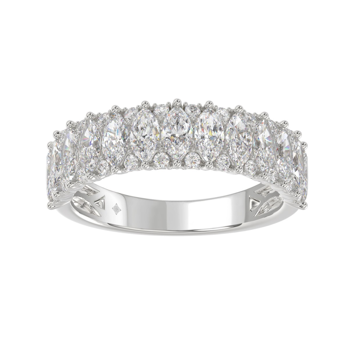 14K WHITE GOLD 1 1/2CT ROUND/MARQUISE DIAMOND LADI...