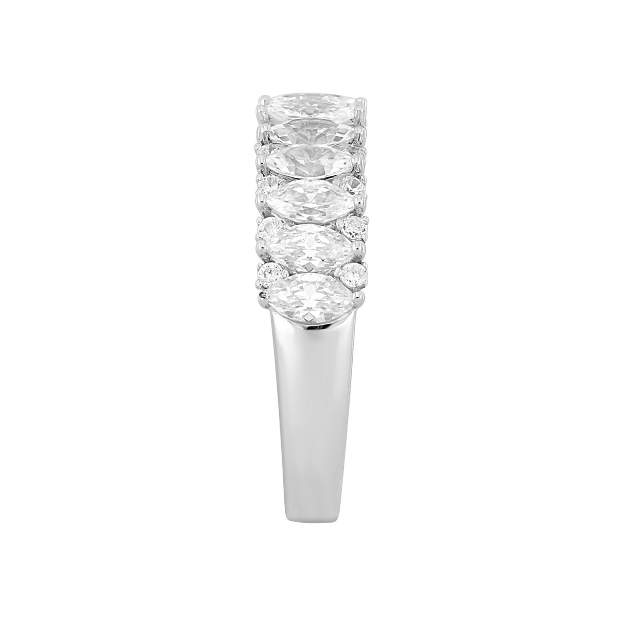 14K WHITE GOLD 1 1/2CT ROUND/MARQUISE DIAMOND LADIES BAND